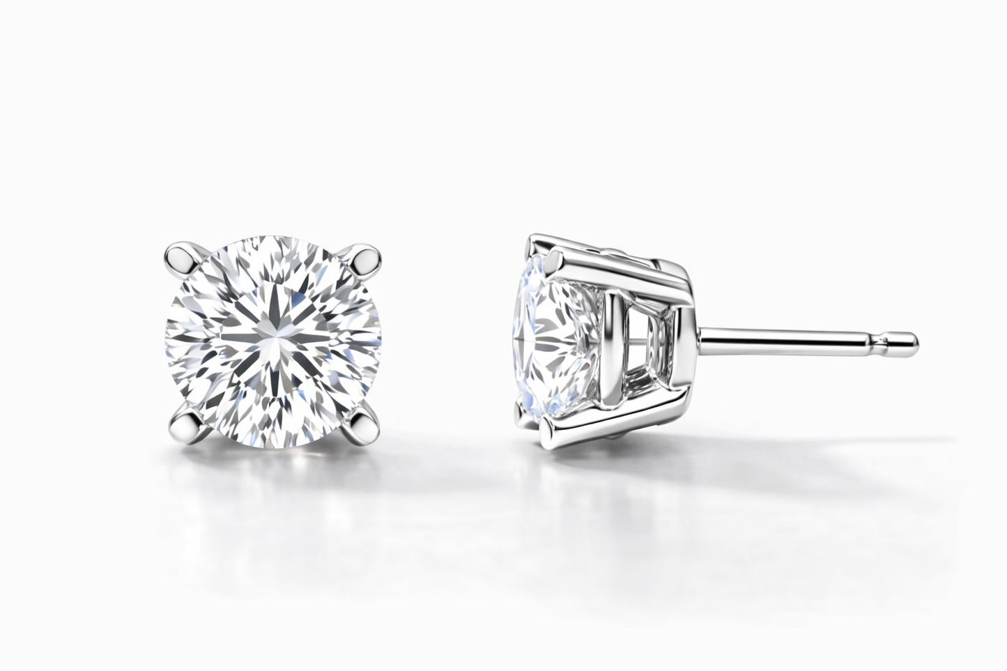 Solitaire Diamond Stud Earrings