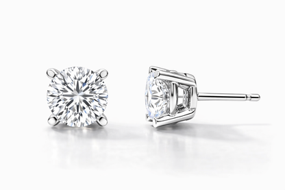 Solitaire Diamond Stud Earrings