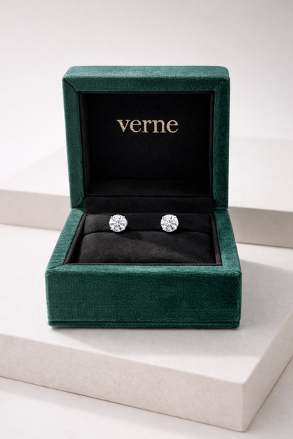 Solitaire Diamond Stud Earrings