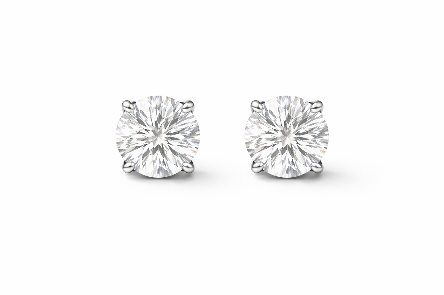 Solitaire Diamond Stud Earrings