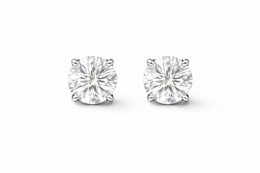 Solitaire Diamond Stud Earrings